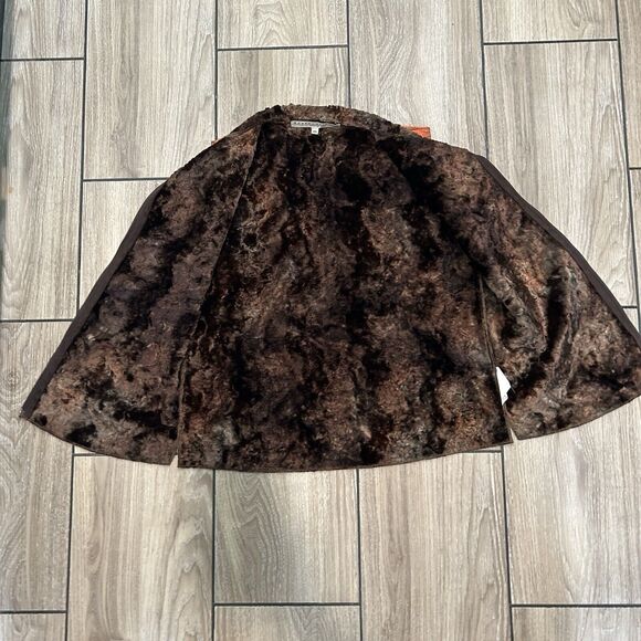 Robert Kitchen Womens Reversible Zip Vest Medium Layering Orange Tree Suede - Picture 4 of 9